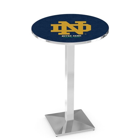 Holland Bar Stool Co 36" Chrome Notre Dame (ND) Pub Table, 36" dia. Top L217C3636ND-ND
